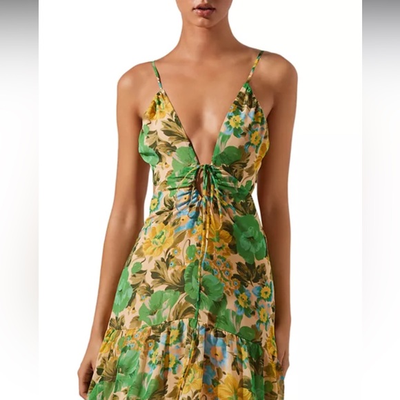 ASTR the Label Aneira Tiered Green Floral Maxi Dress - Picture 2 of 4